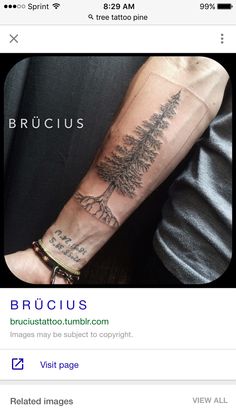 a person with a tattoo on their arm and the words brucius are written in cursive writing