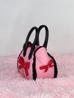 This item is in-stock and ready to ship. The processing time is 1-5 business days. Inspired by Mew Ichigo, this cosmetic bag is both cute and glamorous. As with all of the bags, this bag is created with PU and features adorable cat-shaped “ears” and bowknots. Black faux sherpa wool adds a dash of fluff and softness to the overall look. Dump your favourite cosmetics in this bag, then grab and go! ♡ BAG DETAILS + FEATURES ♡ Material: PU (vegan/faux leather) ♡ Measurements (LxWxH): 20x10x10 cm ♡ Go Pink Shoulder Bag With Bow For Everyday Use, Cute Everyday Bag With Bow, Cute Everyday Bags With Bow, Cute Everyday Bags With Bow Detail, Pink Bow Bag For Daily Use, Cute Pink Bag With Bow, Cute Bag With Bow For Gift, Rectangular Bag With Detachable Bow As Gift, Rectangular Bag With Detachable Bow For Gifts