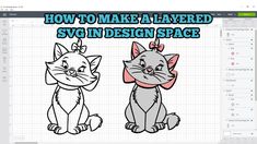 an image of how to make a layered svg in design space with cat and kitten