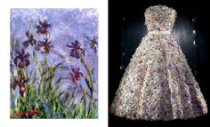 the dress is made out of paper and has flowers on it, along with an image of