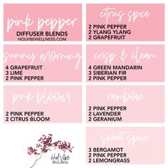 Pink Pepper Essential Oil Blends, Pink Pepper Diffuser Blend, Doterra Oils Recipes, Doterra Blends, Siberian Fir, Doterra Recipes, Essential Oils Collection