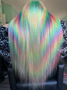 This listing is for a custom order  You pick the length up to 24 inches colors and density Rainbow Skunk Stripe Hair, Rainbow Hair Dye, Dark Brown Rainbow Hair, Rainbow Hair Strand, Jewel Tone Rainbow Hair, Rainbow Hair Sectioning, Rainbow Hair Prism, Rave Hair, Hair Color Pastel