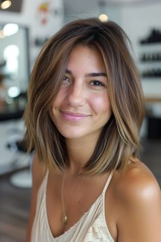 35 Shoulder Length Hairstyles For Straight Hair That Are Effortlessly Chic Layered Haircuts For Shoulder Length Hair, Hairstyles For Straight Hair Medium, Womens Shoulder Length Haircut, Shoulder Length Haircuts Straight Hair, Shoulder Length Hair Side Part, Shoulder Length Haircut Straight, Shoulder Length Hair Cuts With Layers Straight, Collarbone Length Hair Straight, Shoulder Length Thick Hair