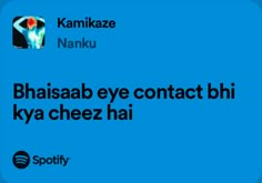 an advertisement with the words bhasab eye contact, kya cheez hai