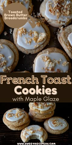 french toast cookies with maple glaze