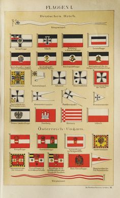 the flags of different countries are shown in this old style poster, which is on display