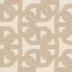 a beige and white wallpaper pattern with intertwined lines on it's sides