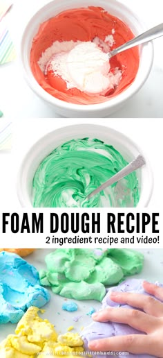 the process to make foam dough is shown