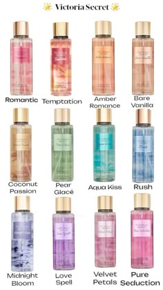 All Victoria Secret Perfumes, Best Victoria Secret Perfume, Vistoria Secret, Wishlist Skincare, Viktoria Secret, Victoria Secret Perfume Body Spray, Perfume Victoria Secret, Profumo Victoria Secret, Koleksi Parfum