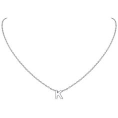 PRICES MAY VARY. CLASSIC FASHION NECKLACE -- This small letter necklace look very elegant with sweet and special design, beautiful for everyday wear or special occasion. If you have a "K" on your first name or last name, or it represents a special someone in your life, just buy this meaningful monogram necklace. STERLING SILVER NECKLACE -- Hypoallergenic platinum plated sterling silver, passed strict skin test grants allergy free, nickel-free, these tiny initial necklaces are safe for skin. NECK Silver Simple Necklace, Sliver Necklace, Sterling Silver Initial Necklace, Silver Initial Necklace, Initial Necklace Silver, Small Letter, Simple Silver Jewelry, Xmas 2024, Initial Necklaces