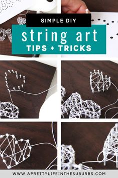 string art tips and tricks for kids to do with their own artwork work, including the letter