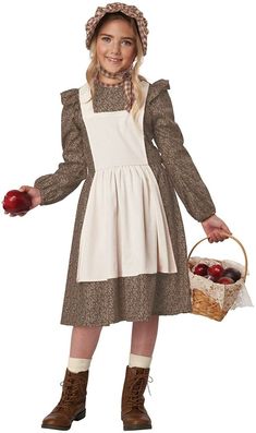 Vintage Childrens Clothing, California Costumes, Fancy Dress Up, Laura Ingalls Wilder, Laura Ingalls, Theatre Costumes, Cute Costumes, Mid Length Dresses, Brown Dress