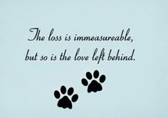 the loss is imenasarable, but so is the love left behind paw prints