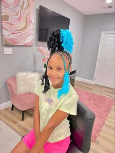 Cute Hairstyles Braids Black Teens, Braids With Plaits, Short Curly Hair Styles, Girls Braided Hairstyles Kids, Style Natural Hair, Hairstyle For School, Baby Girl Hairstyles Curly, Girly Hairstyles