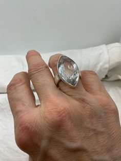 Sterling silver Chunky Rock Crystal Ring. SALE. Beautiful,and a one off piece. Thick shank,Facated Crystal. Delicate Silver Rings, Ring Sale, Crystal Ring, Jewelry Maker, Rock Crystal, Crystal Rings, Rings Statement, Sterling Silber, Beautiful Rings