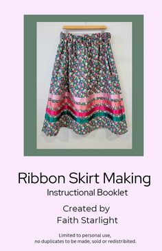 a skirt is shown with the words ribbon skirt making instructional booklet written in english and spanish