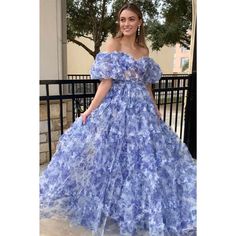 Floral Tulle Prom Dress, Tulle Prom Dress Short, Floral Prom Dress, Off Shoulder Evening Dress, White Homecoming Dresses, Blue Homecoming Dresses, Marine Uniform, Prom Dresses For Sale, Blue Evening Dresses