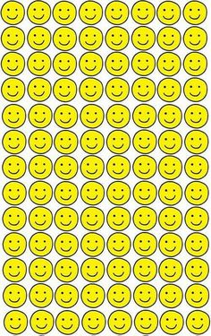 yellow smiley faces are arranged in rows