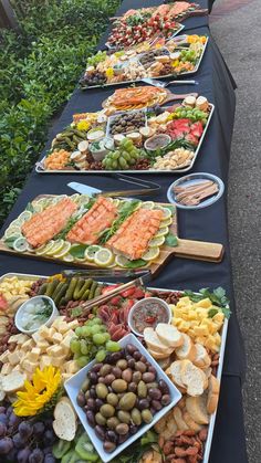 a long table filled with different types of food