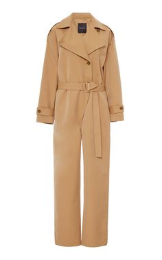 Sta Belted Cotton-Gabardine Jumpsuit by GOLDSIGN Now Available on Moda Operandi Eclectic Clothes, Khakis Outfit, Camel Outfit, Khaki Jumpsuit, Tuxedo Jumpsuit, Alex Perry, Designer Jumpsuits, Jumpsuit Elegant, Cotton Jumpsuit