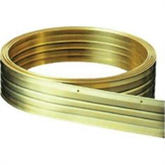 brass plated metal strip on white background