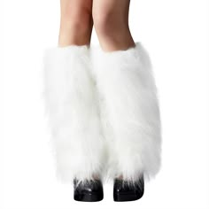 PRICES MAY VARY. [Fur Leg Warmers]: Perfect to match with pants & skirts or high heels, boots, sneakers, leather shoes to make them look totally different in a stylish way. [Elastic Cuff]: The Fur leg warmer is designed with a higher quality ribbed elastic cuff to replace the ordinary elastic bands commonly found in the market. [Soft & Comfortable]: These leg warmers are soft and comfortable. The women's leg warmers are stretchy, soft, stylish and not too loose. [Size& Package]: One Size leg war White Fluffy Leg Warmers, White Fur Leg Warmers, Fluffy Leg Warmers, Fuzzy Leg Warmers, Fluffy Clothes, Fur Boot Covers, Winter Leg Warmers, White Leg Warmers, Poodle Moth