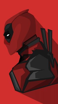 a red deadpool character is shown in this illustration