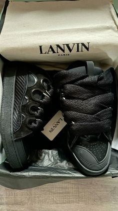 Lanvin Black Sneakers, Lanvin Shoes Outfit, Lavin Shoes, Lanvin Outfit, Drip Shoes, Lanvin Curb Sneakers, Strange Fashion, Lanvin Sneakers, Pretty Sneakers