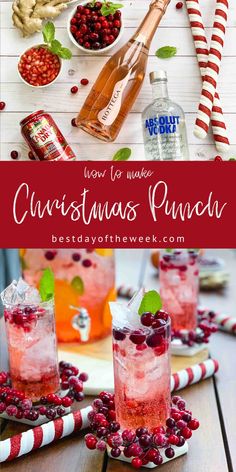 christmas punch recipe with cranberries and mints