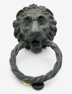 a ring with a lion's head on it