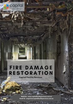 a fire damage restoration poster with the words capital realty services