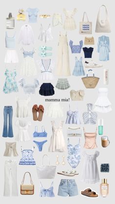 Costal Granddaughter Outfit Summer, Costal Granddaughter Aesthic Outfits, Blue Flower Top, Strand Outfit, Beachy Outfit, Costal Granddaughter, How To Have Style, Greece Outfit, Beachy Outfits