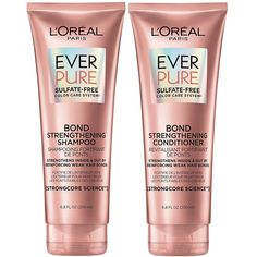 L’Oréal Paris EverPure Bond Strengthening Shampoo and Conditioner Loreal Bond Strengthening, Loreal Everpure Bond, L’oréal Shampoo, Loreal Shampoo And Conditioner, Hair Wishlist, Dream Skincare, Hair Care Kit, Shampoo Packaging, Dream Items