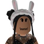 a woman with bunny ears on her head