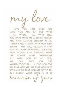 a card with the words,'my love'written in cursive writing