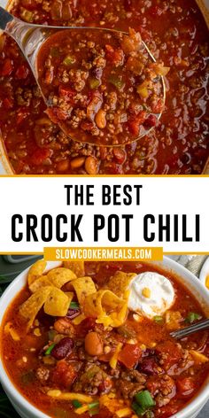 This Crock Pot Chili Recipe is a hearty, flavorful dinner idea. Packed with beans, meat, and spices, it's the perfect comfort food for any occasion! The Best Crock Pot Chili, Crock Pot Beef Chili Recipe, Best Chili Beans Recipe Crock Pot, Best Stove Top Chili Recipe, Chili Recipe Instant Pot Easy, Best Red Chili Recipe, Easy Bulk Dinners, Quick Chili Recipe Crockpot, Grandma's Chili Recipe