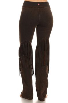 Prepare to rock out in these T-Party Western Mineral Wash Fringe & Stone Brown pants made of COTTON LYCRA JERSEY 30'S, with a 96% COTTON and 4% SPANdex blend for ultimate comfort. With a flirty inseam of 33", you'll be sure to turn heads while staying true to your unique and playful style. Fitted Festival Trousers, Festival Fitted Trousers, Fitted Trousers For Festival, Fitted Trousers For Festivals, Fitted Full-length Pants For Festival, Fitted Brown Bottoms For Festivals, High Waist Festival Bottoms For Fall, High Waist Bottoms For Fall Festivals, High Waist Fall Festival Bottoms