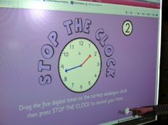 a computer screen with the words stop the clock on it's side and someone pointing at it