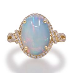 an opal and diamond ring