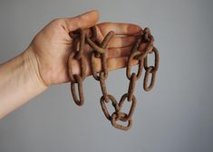 a hand is holding some kind of chain