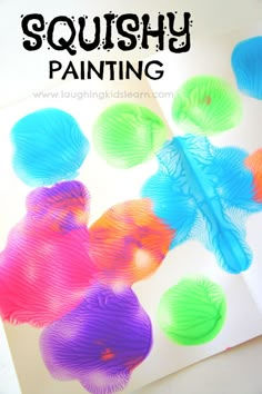 this squishy painting is fun for kids to do with their hands and feet