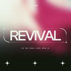 an advertisement for revival with stars in the background