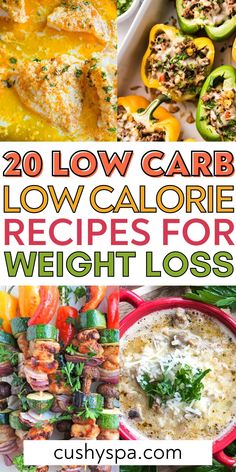 20 Low Carb Low Calorie Recipes Low Carb Low Calorie Recipes, Low Carb Low Calorie, Low Calorie Low Carb, Recipes Meal Prep, High Protein Low Carb Recipes, Diet Breakfast Recipes, Calorie Recipes, High Fat Foods, Low Fat Diets