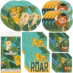 the lion king party supplies including plates and napkins