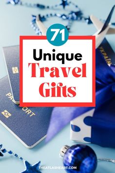 travel gifts with text overlay that reads 17 unique travel gifts