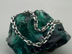 Sterling silver - 925 K; Weight - 90 grams. Chain width - 10 mm Chain length in stock - 42 cm We need 2 weeks to make a chain with various changes such as: -other color -other jewelry stones -and so on Please check all my catalog to choose your favorite brutal jewelry, men's cuff links, skull bracelet, skull ring, skull pendant https://www.etsy.com/shop/YetiBikersJewelry All of our jewelry have been designed and produced by ourselves with love and passion. Be sure you get a unique jewelry produc Biker Chain, Jewelry Stones, Handmade Silver Jewelry, Silver Chain For Men, Biker Jewelry, Anchor Necklace, Anchor Chain, Maltese Cross, Silver Chains