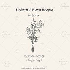 birth month flower bouquet march daffodil flower svg and png example