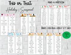 this is an image of printable holiday games