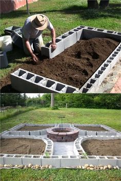 a man is digging in the ground with his shovel and some dirt on top of it