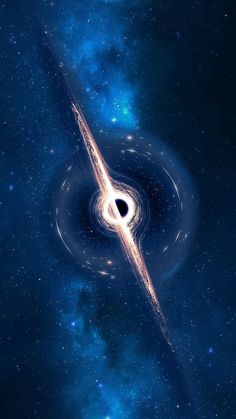 an artist's rendering of a black hole in the sky with stars around it